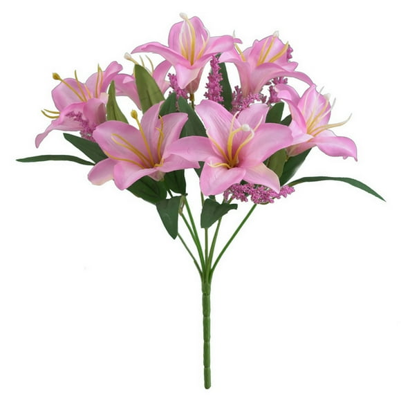 GMMGLT 32cm “Artificial” Silk Pink Lily Wedding Bouquet