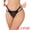Black, variant on Women's Low Waist Shiny Tangas Letter Prints Lace Underwear Thong M Red