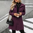 thumbnail image 3 of Yotami Wool Blend Coats for Women Winter Casual Single Breasted Coats with Pocket, Lapel Mid-Length Overcoats Plus Size Outerwear M, 3 of 3
