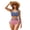 American Flag Pattern, variant on CHAQLIN Two Piece Yellow Hibiscus Floral Swimsuit Set for Women Cross Lace Up Bikini High Waisted Tankini Bathing Suits Ruched Padded Swimsuits Halter Swimwear for Beach Pool