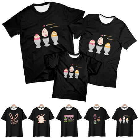 

Easter Family Matching Round Short Sleeve T-Shirts Regular Shirt Plus Size Men
