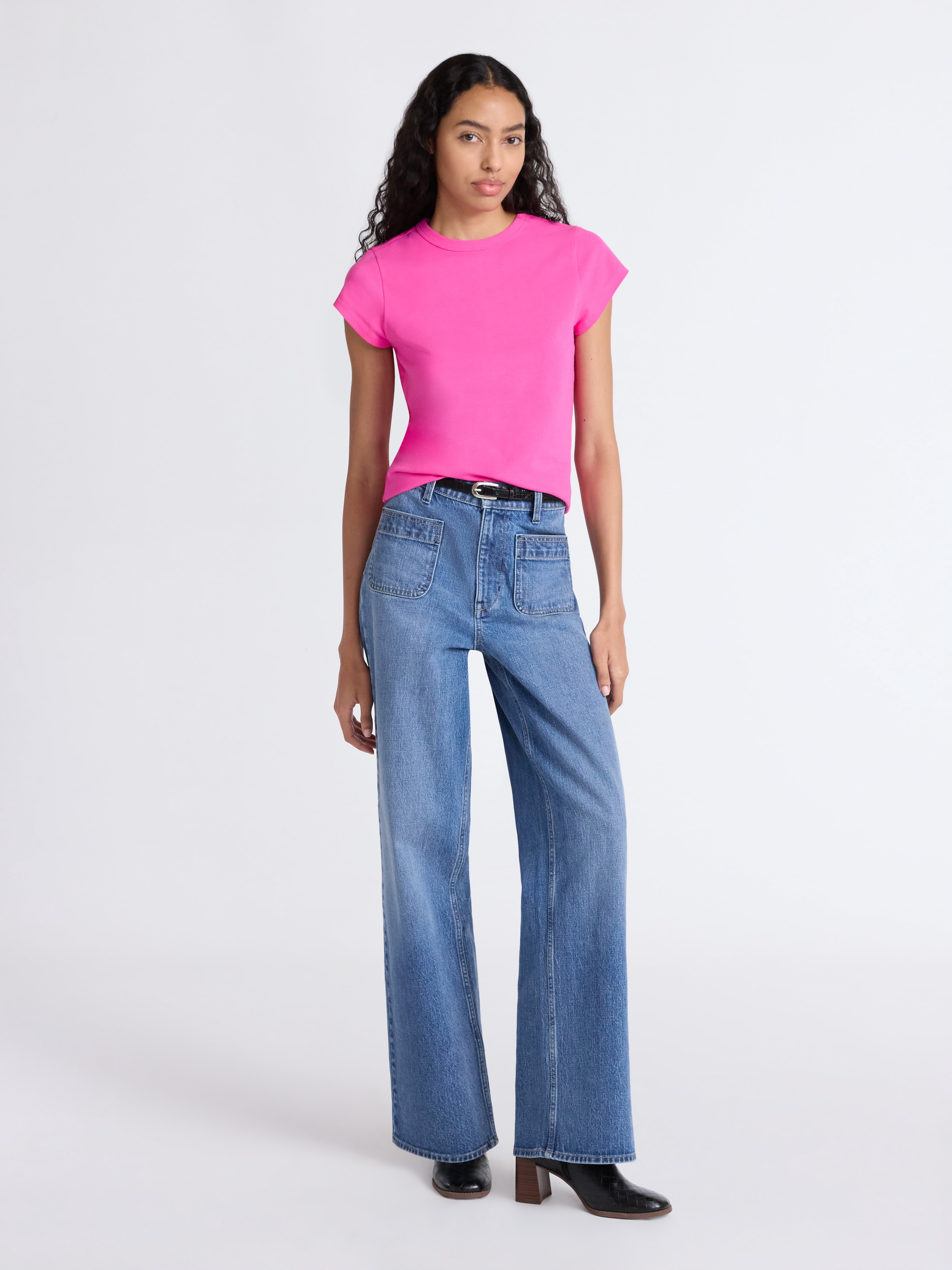 Free Assembly Women's and Women's Plus Cap Sleeve Tee, Sizes XS-4X