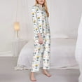 thumbnail image 3 of Honeii Hot Air Balloon print Women's Pajama Sets Long Sleeve Button Down Sleepwear Nightwear Soft Pjs Lounge Sets-Small, 3 of 7