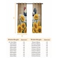 thumbnail image 6 of Bathing Roosters Blackout Curtains for Bedroom, Countryside Sunflower Vintage Burlap Thermal Insulated Kitchen Drapes with Grommets, Light Blocking Window Treatment, 2 Panels 52" x 54", 6 of 7