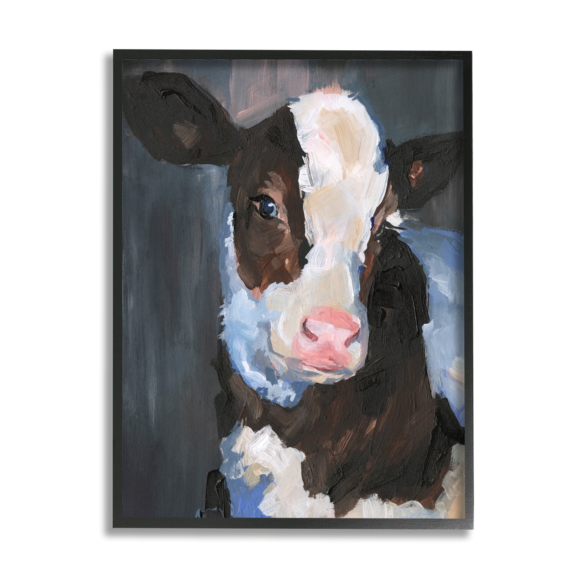 Stupell Industries Smiley Posing Cow Farm Cattle Animal Painting,11 x 14, Design by Jennifer Paxton Parker
