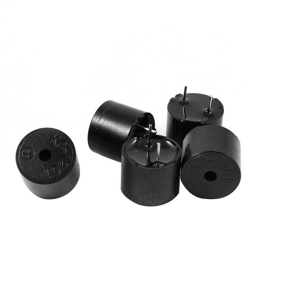 Unique Bargains 5pcs DC 1.5V 30mA Industrial Electronic Continuous Sound Buzzer Black 12x9.5mm