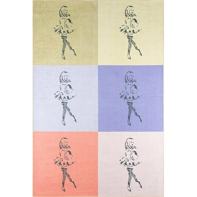 Momeni DISTRDIS-6MTI5076 Collection Novogratz District Filles Dansantes, 5 Pi. x 7 Pi. 6 Po. - Multicolore