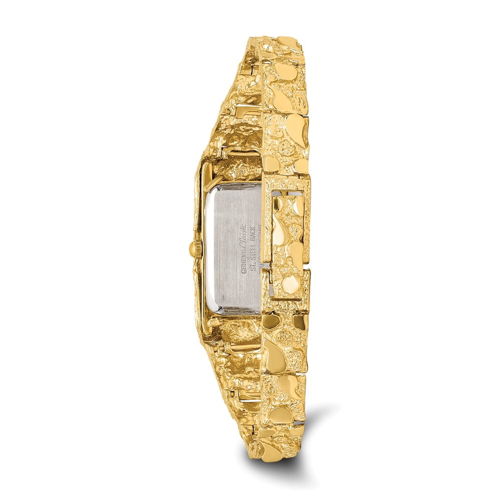 Primal Gold 10 Karat Yellow Gold Champagne 27x47mm Dial Square