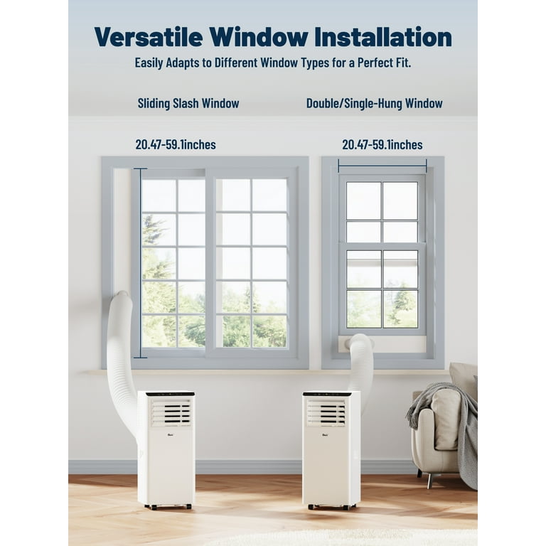 DuraComfort 8000BTU Portable Air Conditioner for Room up to 230 Sq.Ft, 3-in-1 AC Unit 4900BTU (SACC), Cooling, Dehumidifying, Fan