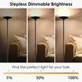 thumbnail image 3 of Lámpara de Piso BoostArea Torchiere LED Dimmable 30W 177 cm Negra, 3 of 9