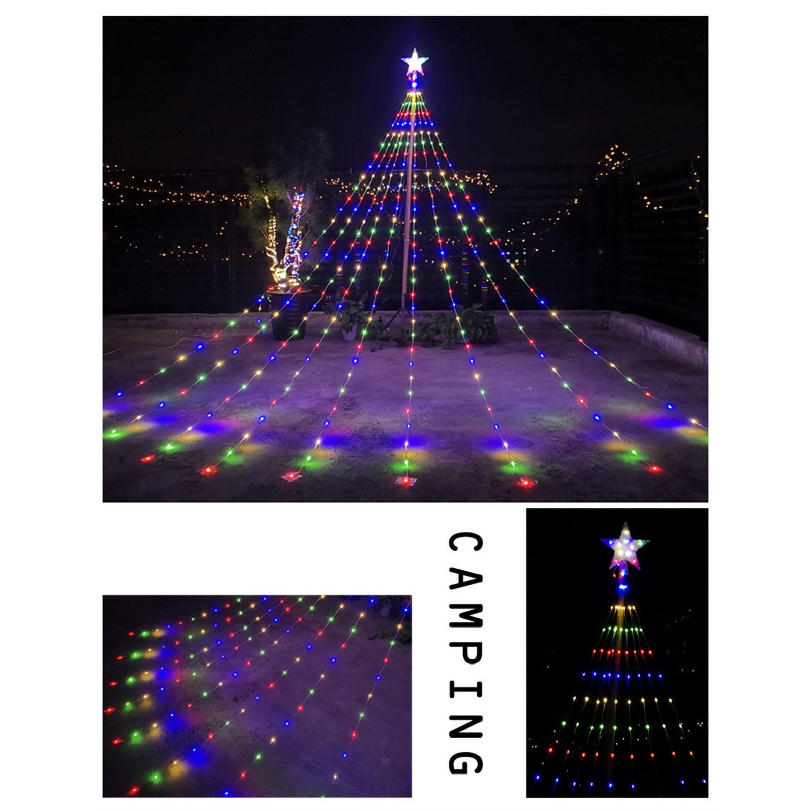 XEOVHV Clearance Christmas Decorations Star String Lights,9*270 LED Christmas Lights Outdoor Yard Decorations Tree Lights with 8" Star,Hanging Fairy Twinkle Lights for Xmas New Year Holiday Party