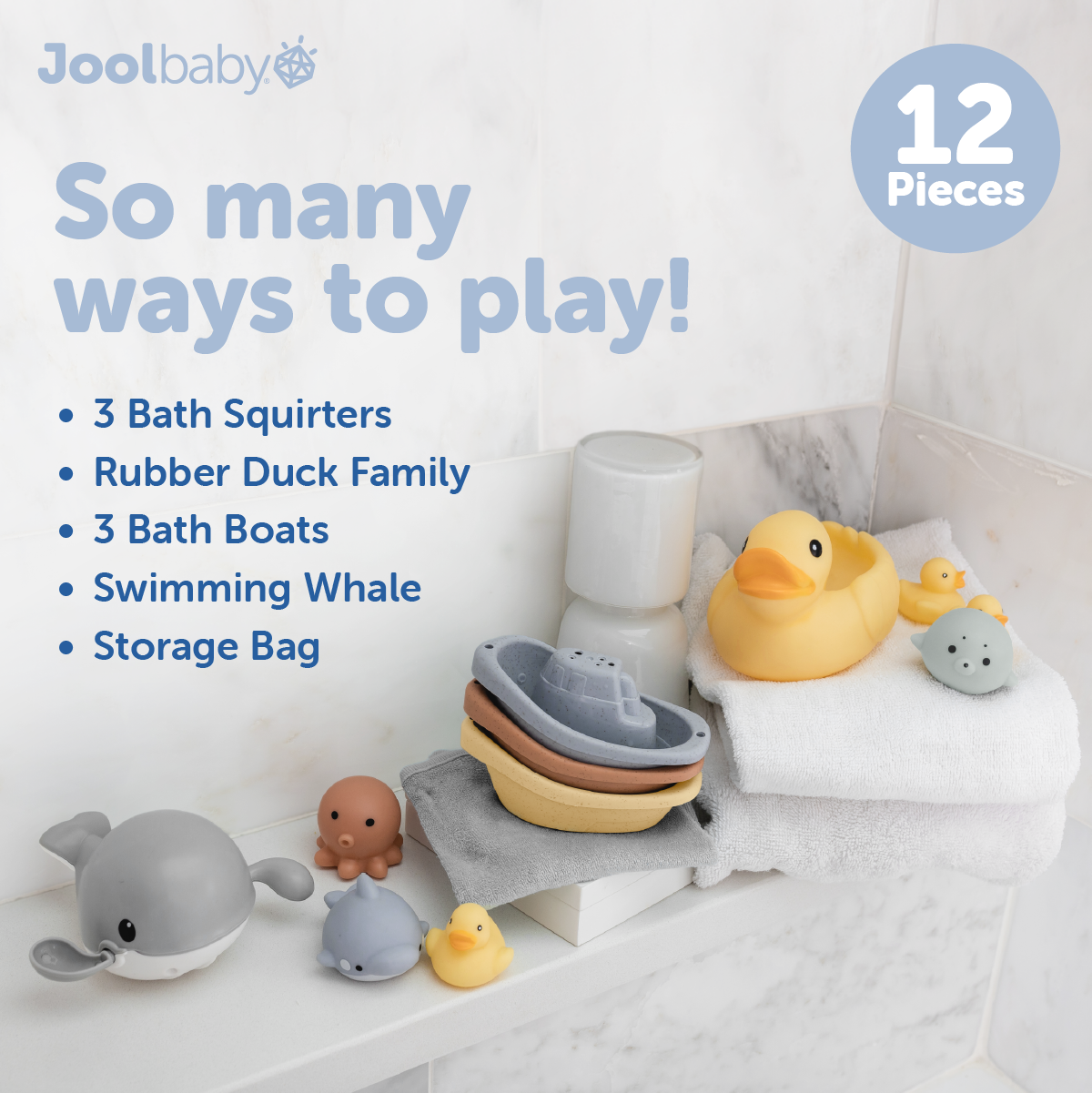 Jool Baby My First Bathtime Bath Toys, 12 Piece Set photo 2