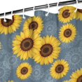 thumbnail image 3 of Sunflower and Outline Blue Pattern Modern Waterproof Shower Curtain Set with 12 Hooks, Washable Decorative Bathroom Shower Curtain, 3 of 6