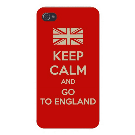 Apple Iphone Custom Case 4 4s White Plastic Snap on - Keep Calm and Go to England w/ British UK (Best Iphone 4 Cases Uk)