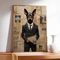thumbnail image 3 of Miniature Pinscher Dog Read Newspapers Sitting Poster Prints on Canvas - Wall Decor Hanging Wall Art Personalized Dog Poster Retro Home House Decorations Living Room, 3 of 5