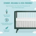 thumbnail image 4 of Dream On Me Carter 5-in-1 Full Size Convertible Crib / 3 Mattress Height Settings/JPMA Certified/Made of New Zealand Pinewood/Sturdy Crib Design, Olive & White Olive and White, 4 of 8