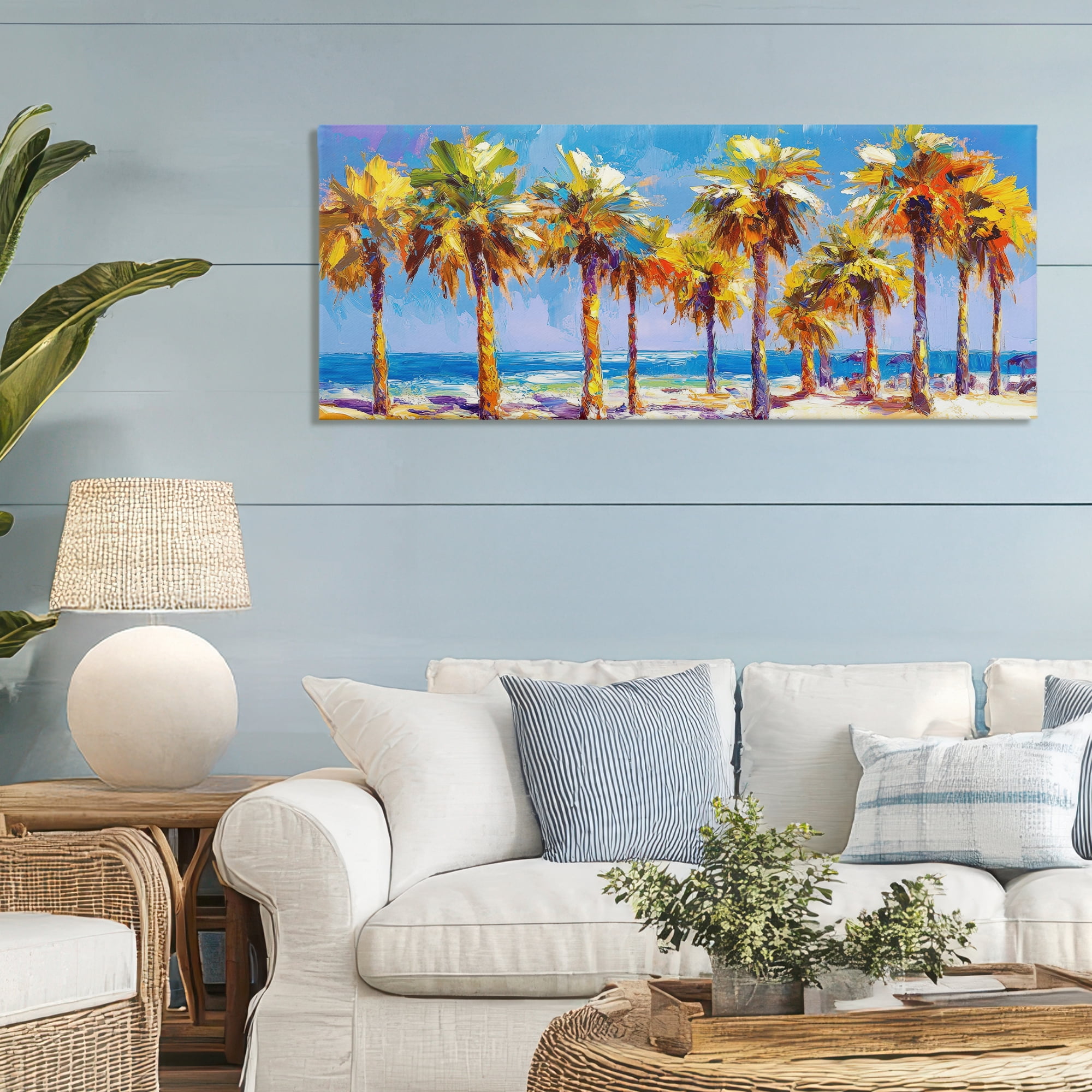 Stupell Industries Many Palm Trees on Beach Canvas Wall Art, design by Petal Prints Design