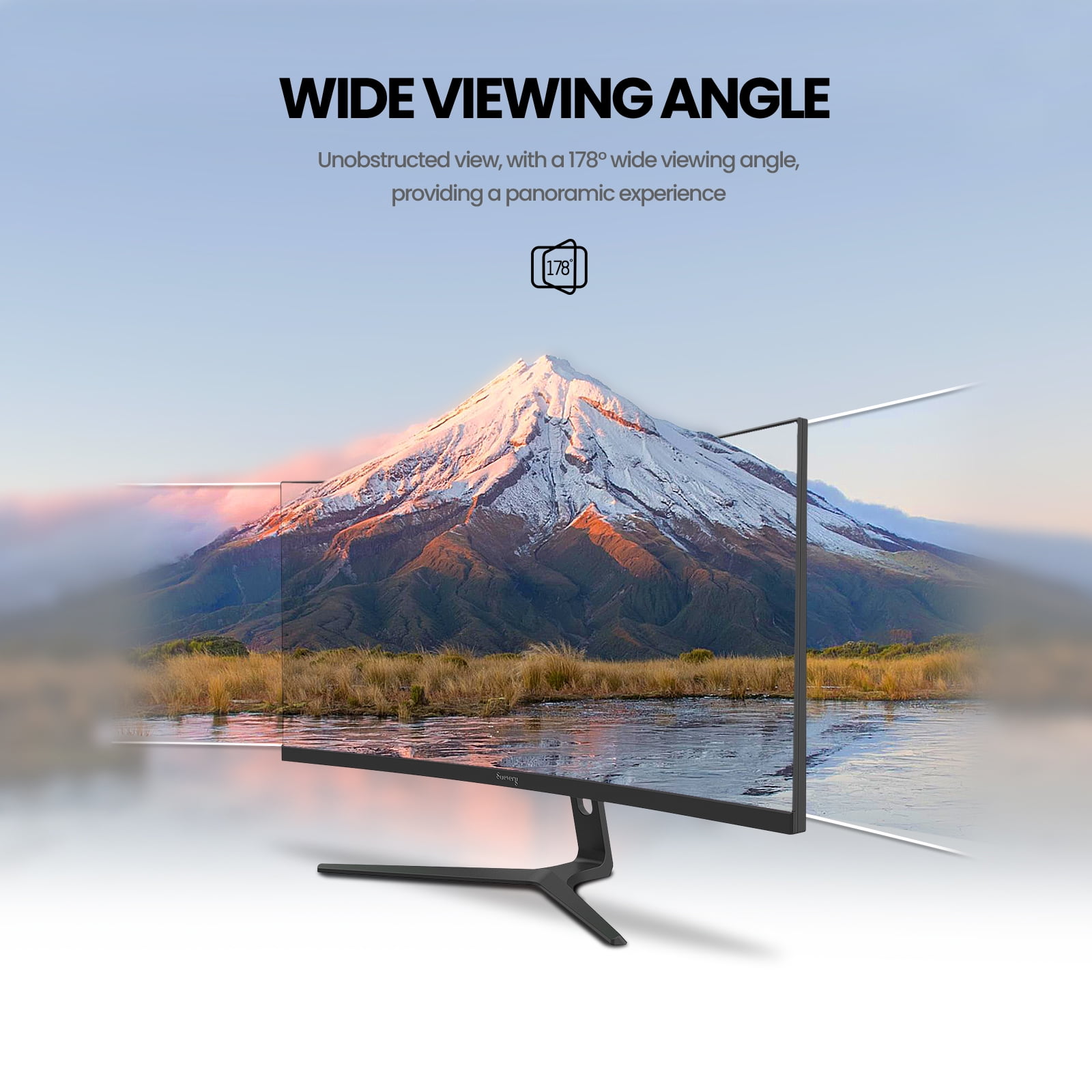 Suevery 30" 200Hz Curved Gaming Monitor,  WFHD 2560x1080, 1500R,21:9, FreeSync, Low Blue Light, Wall-Mountable, HDMI/DP, Black