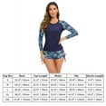 thumbnail image 5 of IDOPIP Women 2 PC Rash Guard Long Sleeve Swimsuits Swim Shirt with Shorts Set Surf Bathing Suits, 5 of 8