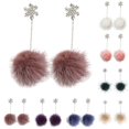 thumbnail image 2 of Drop Earrings Pom Pom Decorative Snowflake Dangle Earrings Pendant Earrings, 2 of 9