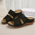 thumbnail image 6 of LUOGENLI Female Womens Sandals Wedge Closed Toe Women Shoes Thick Soled Wedge Sandals Fashionable Flower Hollow One Leg Sandals Womens Sandals Comfortable Dressy Low Heel 42, 6 of 8