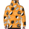thumbnail image 7 of Lsque Bold Black and White Leaves Orange Pattern Casual Men's Hoodie,Hooded Sweatshirt with Kangaroo Pocket,Pullover Hoodie-X-Large, 7 of 7