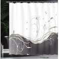 thumbnail image 3 of Ambesonne Abstract Shower Curtain, Floral Victorian Curlicue, 69"Wx84"L, Charcoal Grey, 3 of 4