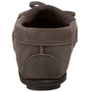 Minnetonka Womens Kilty Suede Hardsole Moccasin, Grey, 5.5 M US