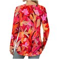 thumbnail image 6 of Women's Casual Long Sleeve Round Neck Printed T Shirt Fashionable Loose Top for Fall Autumn, 6 of 8