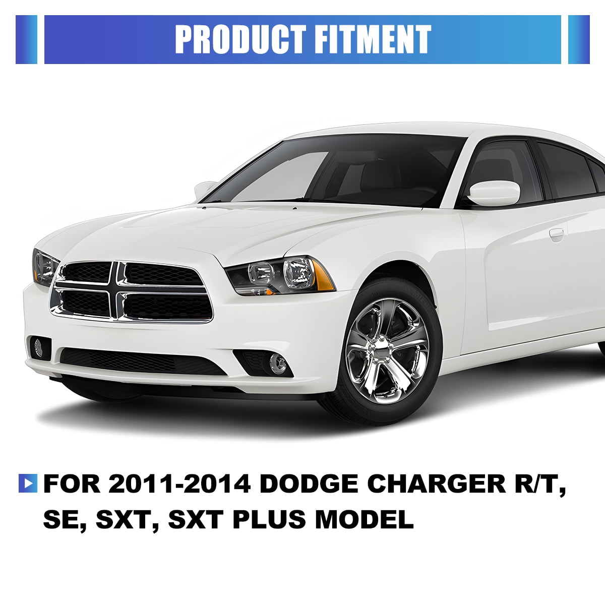 For 2011-2014 Dodge Charger R/T, SE, SXT, SXT Plus Models Fog Light  Bezels/Cover - Walmart Business Supplies