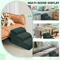 thumbnail image 5 of Dog Stairs Steps for High Bed, 3 Steps Pet Steps for Small Dogs Non-Slip Removable Washable Cover Ramp for Indoor Outdoor Car Couch Sofa, Dark Gray, 5 of 14