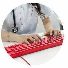 Kensington Pro Fit Wired Washable Keyboard, Red