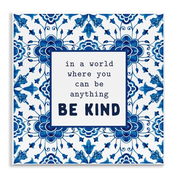 Patterned Be Kind Encouragement Wall Plaque Art, design by Lettered and Lined