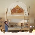 thumbnail image 3 of Bed Tents for Kids and Adult, Portable 100% Breathable and 85% Blackout Toddler Dream Play Tent, 3 Doors Big Privacy Space Sleeping Canopy for Floor or Twin Full Queen Sizes Bed (Khaki, Twin-Size), 3 of 8