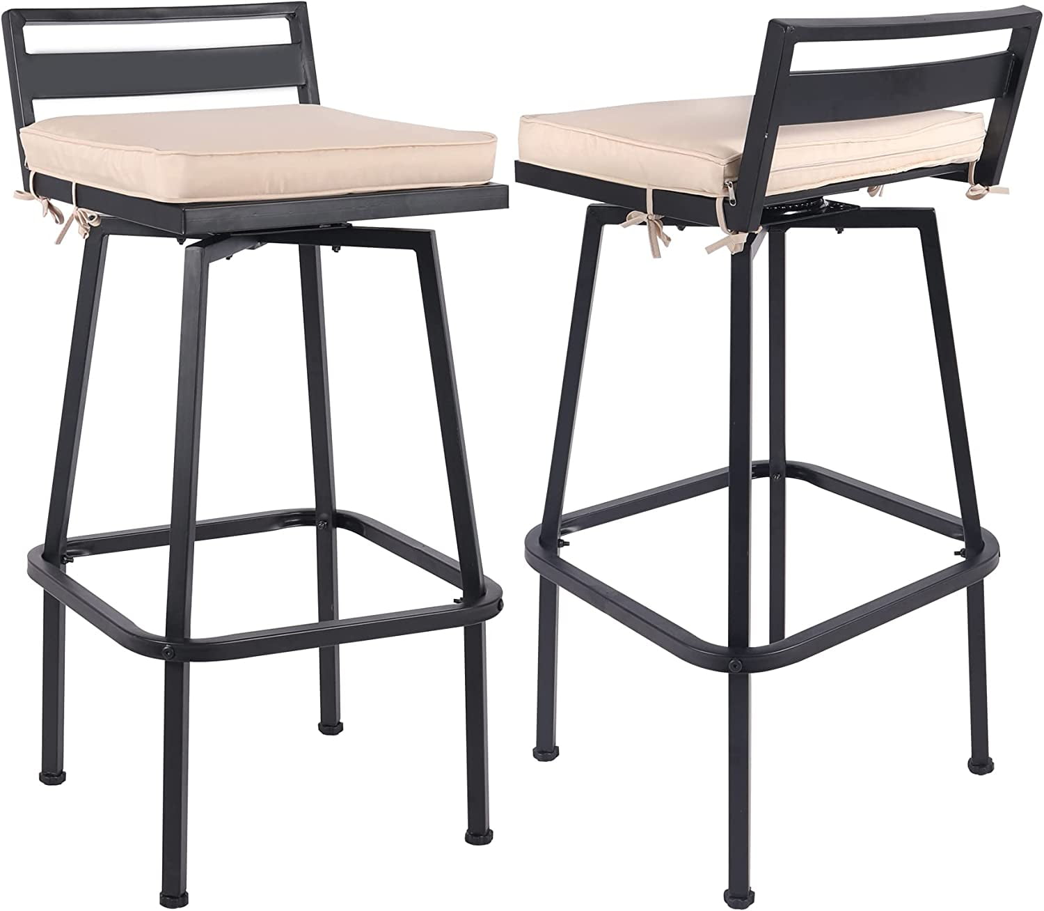 REDCAMP Swivel Bar Stools Set of 2,34 inch Height Low Back Bar Stools