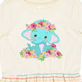 thumbnail image 4 of Inktastic Cute Baby Elephant with Flowers Girls Toddler Dress, 4 of 5