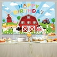 thumbnail image 2 of Farm Theme Pretty Birthday Backdrop Red Barn Birthday Party Banner Farm Party Decorations for Kids' Birthday Farm Animal Happy Birthday Party Supplies Photo Shoot Props, 2 of 4
