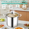 thumbnail image 5 of Walchoice 10 Quart 18/10 Stainless Steel Stockpot with Glass Lid, Extra Large Soup Pot Cookware with Measuring Markings for Cooking Simmering Stewing, Dishwasher Safe, 5 of 7