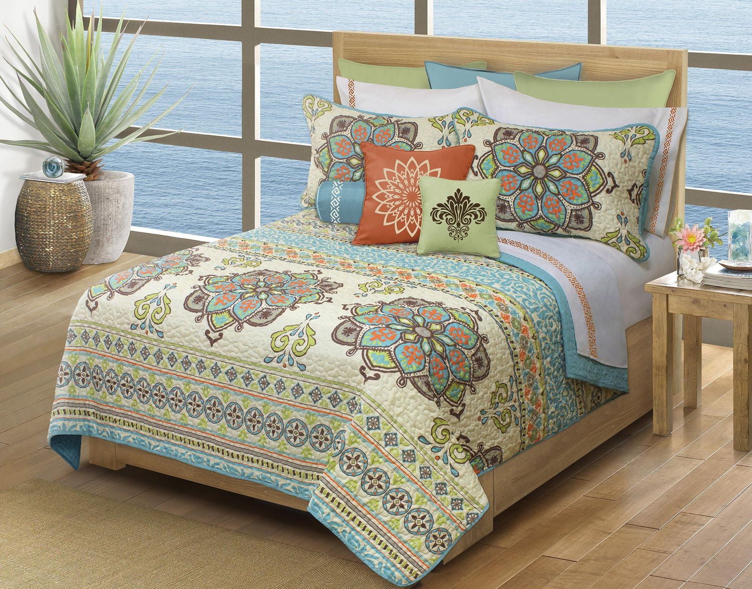 Safdie & Co. Home Deluxe Collection Multi Color 100% Polyester Quilt Set