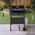 thumbnail image 3 of Expert Grill 3-Burner Propane Gas Grill with Wheels and Side Shelves, Black, 3 of 14