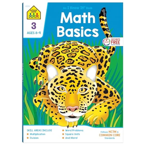 Pre-Owned School Zone Math Basics Workbook - Grade 3