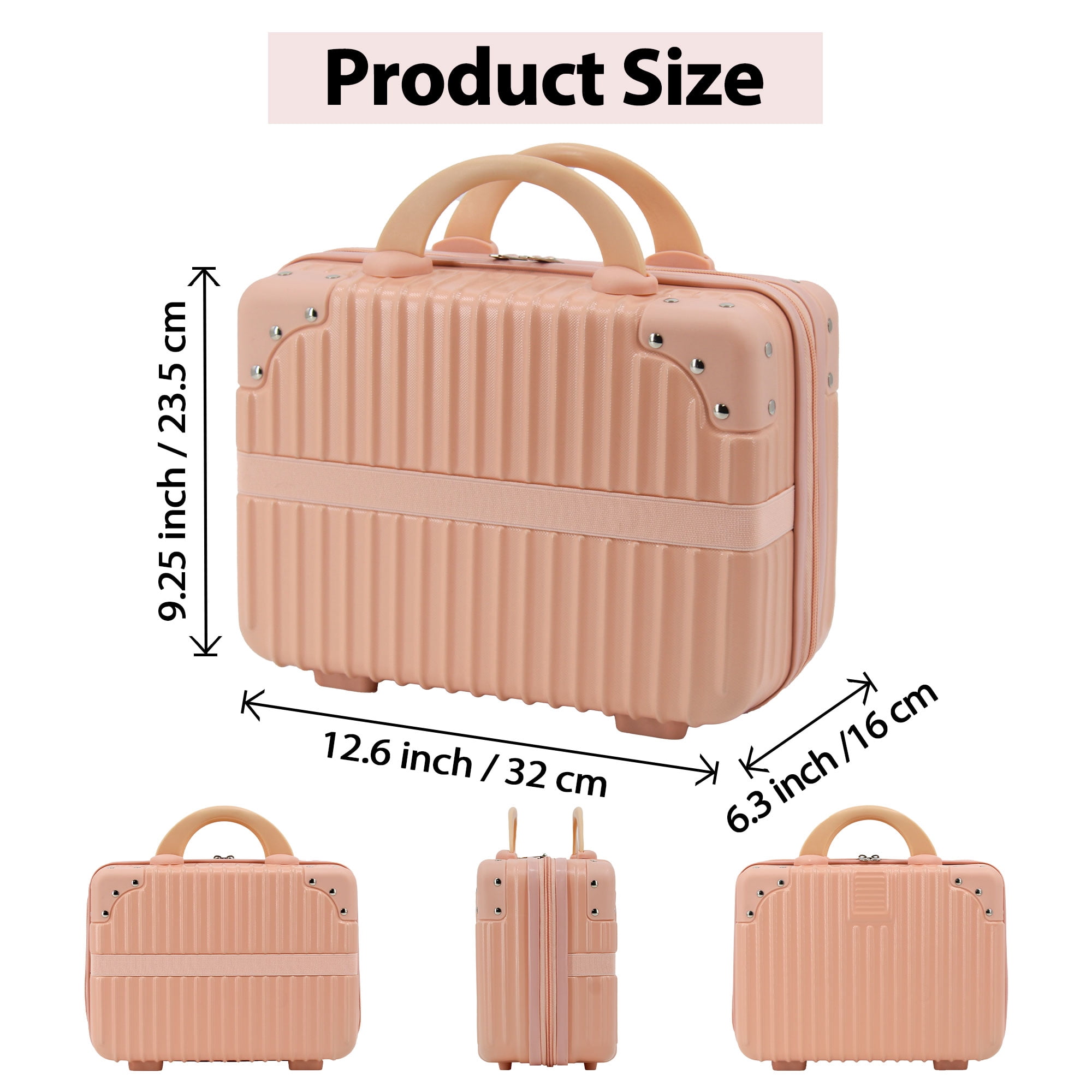 AzulHome 14" Pink Carry-On Luggage - Lightweight & Durable ABS Hardshell, Compact Suitcase for Easy Travel