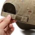thumbnail image 6 of Cevemin Soft-top Baseball Cap - Washed Fabric with Cute Puppy Embroidery Design and Unstructured Fit for Casual Streetwear, Outdoor Activities, Travel, and Holiday Party, 6 of 7