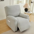 thumbnail image 4 of AIGIA Recliner Covers Stretch Reclining Chair Covers 4-Pieces Recliner Sofa Slipcovers Stripe Jacquard Recliner Couch Covers, 4 of 10
