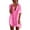 B-22Pink1, variant on Women's Chiffon Shirt Dresses Summer Dresses Mid Length Loose Solid Color Short Sleeved Comfortable Loose Shirt Casual Business Shift Dress Trendy