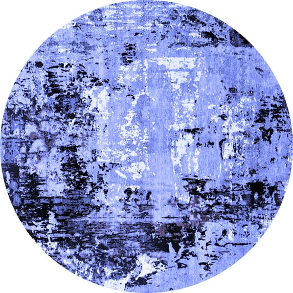 Ahgly Company Indoor Round Oriental Blue Industrial Area Rugs, 7' Round