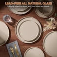 thumbnail image 3 of Vesteel 18 Pieces Dinnerware Set, Ceramic Plates and Bowls Set for 6, Handcrafted Speckled Stoneware Dishes Set for Family, Microwave & Dishwasher Safe - Cappuccino Brown, 3 of 11