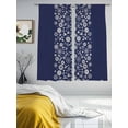 thumbnail image 2 of Japanese Sheer Curtains 72 Inch Length 2 Panels Set, Navy Blue Country Flowers Leaves Aesthetic Voile Window Treatment Rod Pocket Curtains Sheers Drapes for Bedroom/Living Room/Kitchen 52"x72"x2, 2 of 7