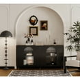 thumbnail image 2 of Chic Black Lacquered 4-Glass Door Accent Cabinet for Various Living Spaces, 2 of 11