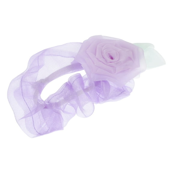 1 Pc Fashion Elegant Flower Hair Scrunchies for Women for Girls 2.76"x2.36" Purple